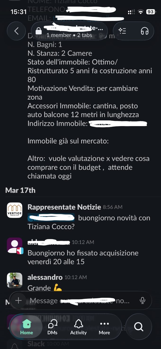 Acquisizione fissata